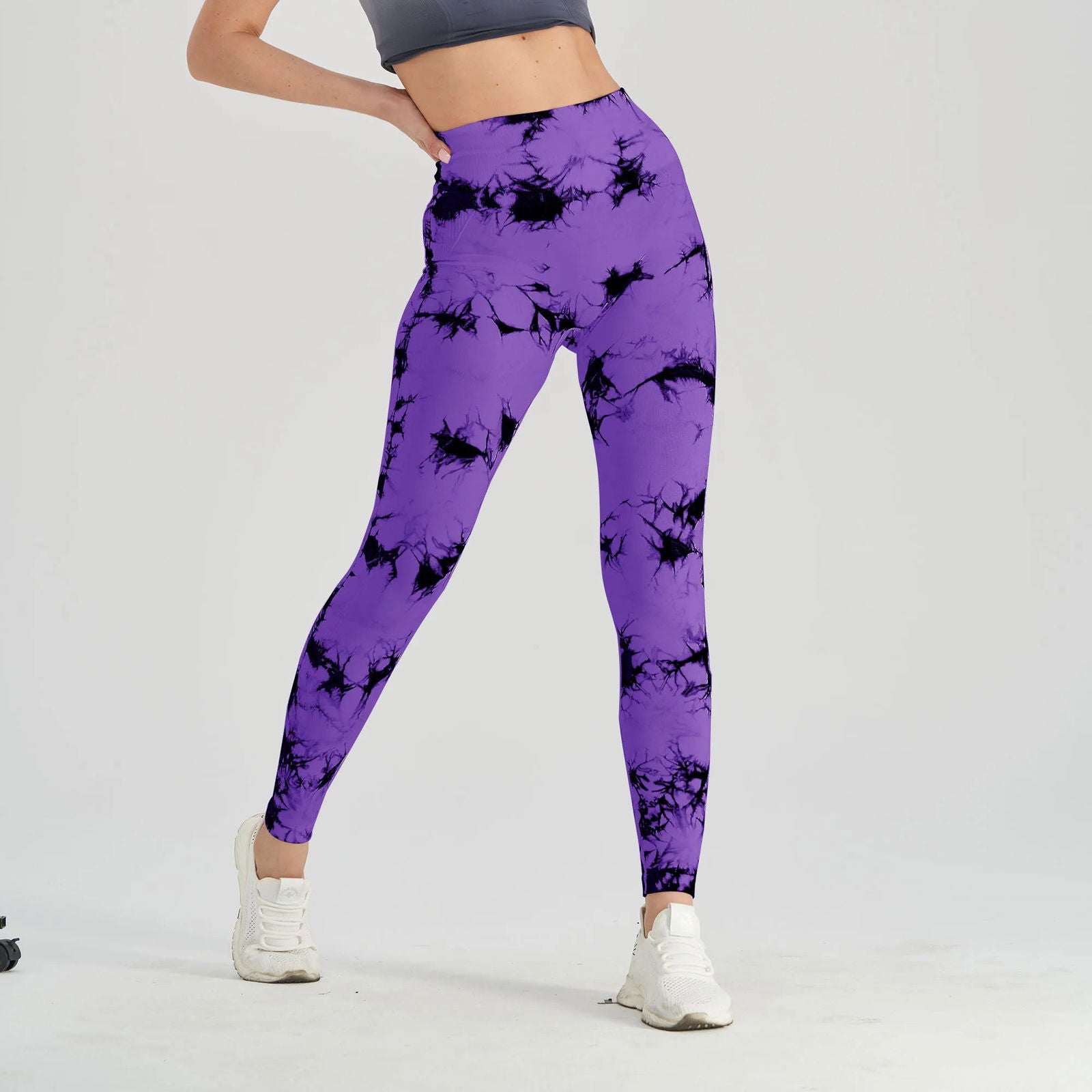 Seamless Tie Dye Scrunch Yoga Leggings For Women High Waist Push Up Gym Tights Tummy Control Workout Sport Fitness Pants Ladies - Slobuy