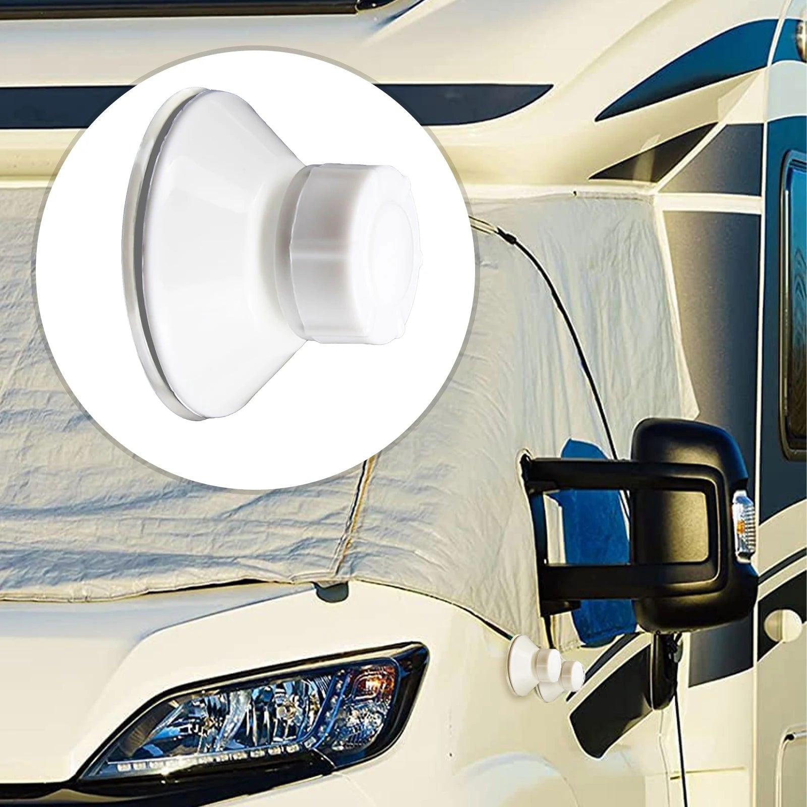 10 Packs High-Grip Awning Suction Cup Fixing Pads Caravan Motorhome Organizer W/Securing Hooks Car Camping Tarpaulin Accessories - Slobuy