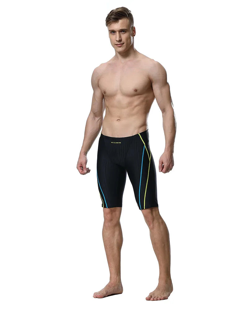 MY KILOMETRE Jammers For Men Size S To 4XL Swim Jammer Swimsuit For Practice Swimwear Men Team Suit Athletic Swimming Shorts