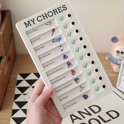 Self Discipline Punch Card Portable Plastic Checklist Board Reusable To Do List Notepad Kids Life Daily Planner - Slobuy
