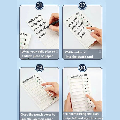 Self Discipline Punch Card Portable Plastic Checklist Board Reusable To Do List Notepad Kids Life Daily Planner - Slobuy