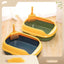 Semi-enclosed splash-proof high capacity litter box Durable litter filters are used in home interiors - Slobuy