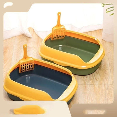 Semi-enclosed splash-proof high capacity litter box Durable litter filters are used in home interiors - Slobuy