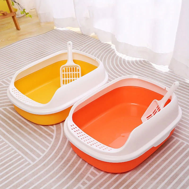 Semi-enclosed splash-proof high capacity litter box Durable litter filters are used in home interiors - Slobuy