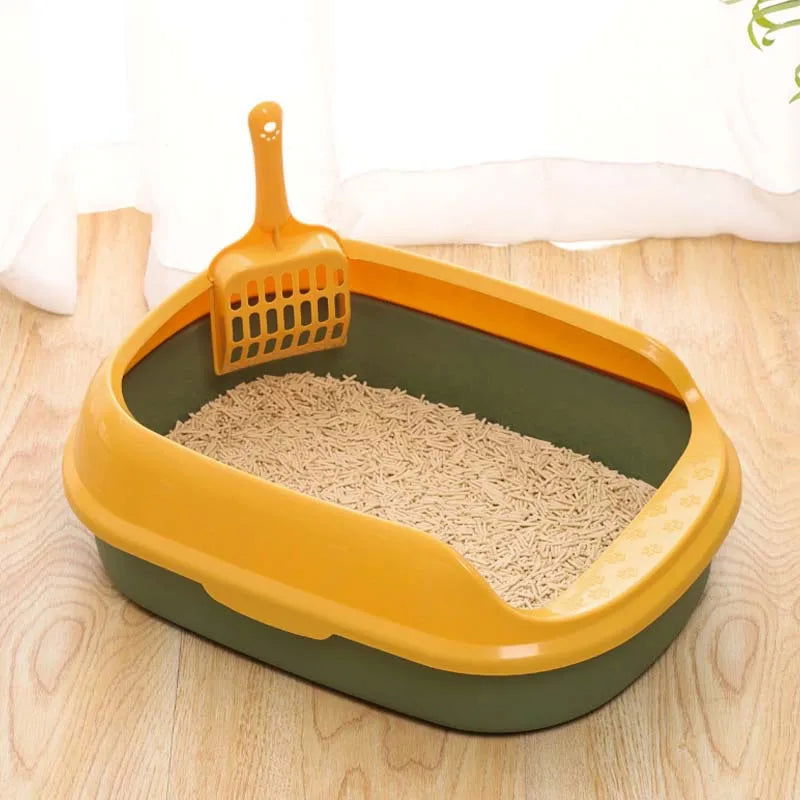 Semi-enclosed splash-proof high capacity litter box Durable litter filters are used in home interiors - Slobuy