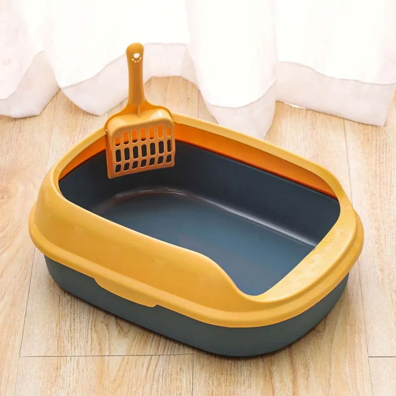 Semi-enclosed splash-proof high capacity litter box Durable litter filters are used in home interiors - Slobuy