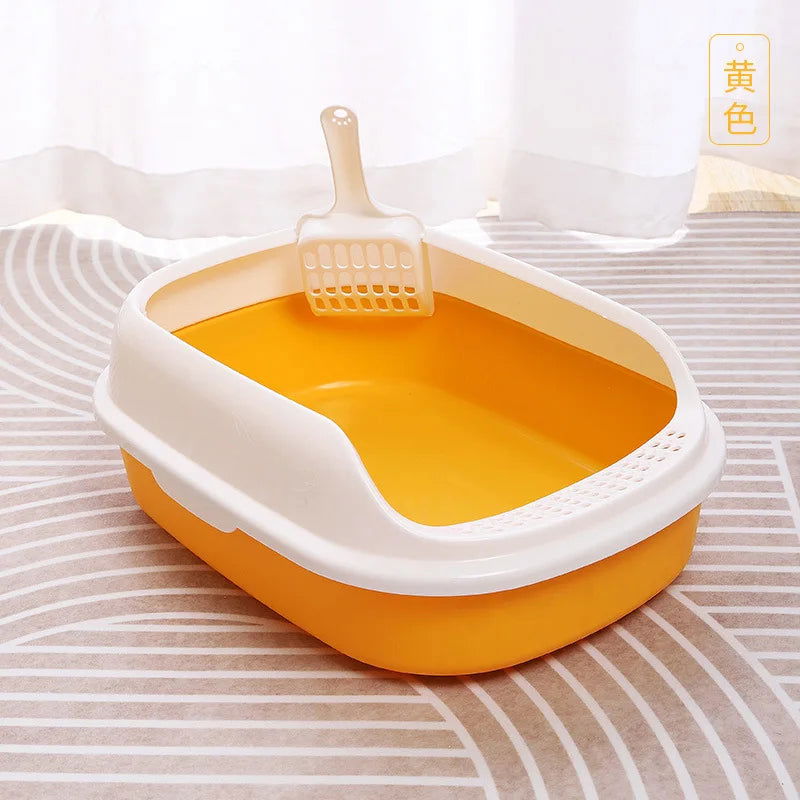 Semi-enclosed splash-proof high capacity litter box Durable litter filters are used in home interiors - Slobuy
