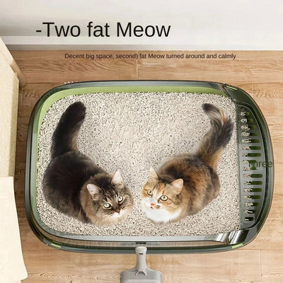 Open Cat Litter Box Can Be Pulled Closed/Semi Closed Splashproof Easy Cleaning Installation Cat Toilet Cleaning Cats Litter Pan - Slobuy