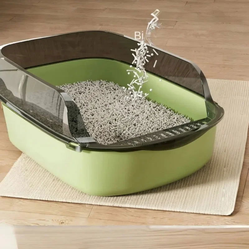 Open Cat Litter Box Can Be Pulled Closed/Semi Closed Splashproof Easy Cleaning Installation Cat Toilet Cleaning Cats Litter Pan - Slobuy