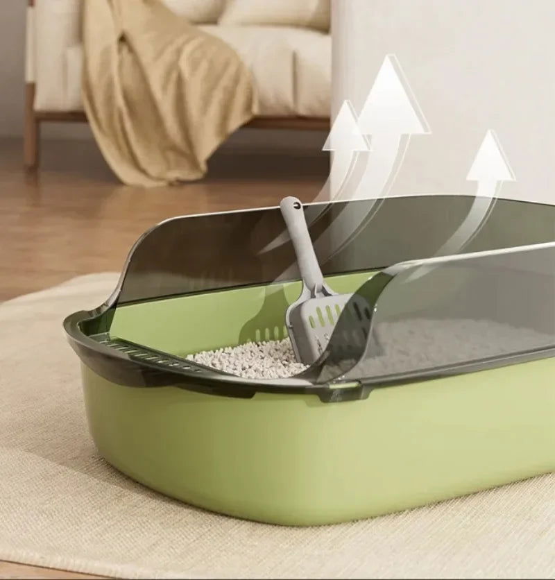 Open Cat Litter Box Can Be Pulled Closed/Semi Closed Splashproof Easy Cleaning Installation Cat Toilet Cleaning Cats Litter Pan - Slobuy