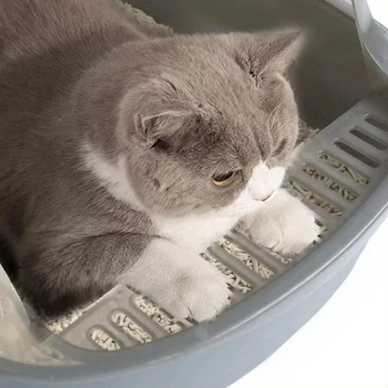 Open Cat Litter Box Can Be Pulled Closed/Semi Closed Splashproof Easy Cleaning Installation Cat Toilet Cleaning Cats Litter Pan - Slobuy