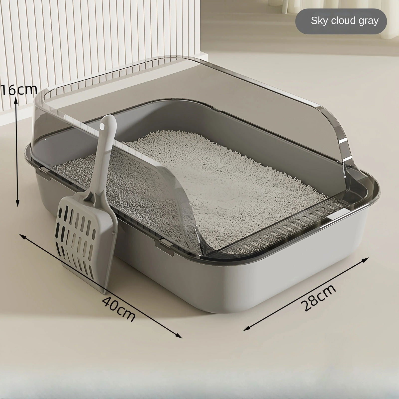 Open Cat Litter Box Can Be Pulled Closed/Semi Closed Splashproof Easy Cleaning Installation Cat Toilet Cleaning Cats Litter Pan - Slobuy