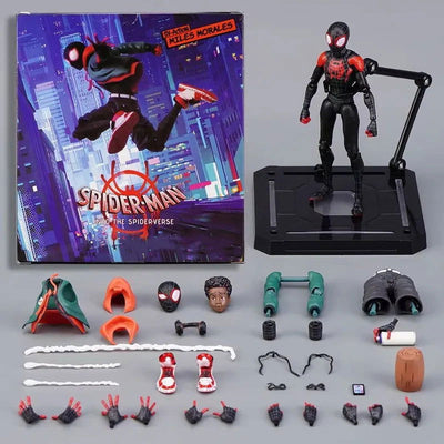 Sentinel Sv Action Spiderman Miles Morales Action Figure Model Spider-Man Into the Spider Verse Peter Parker Miles Figurine Toys - Slobuy