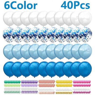 40Pcs/Set 12inch Mix Blue Rose Gold Confetti Latex Balloon For Birthday Baby Shower Wedding Balloons Party Decorations - Slobuy
