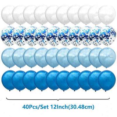 40Pcs/Set 12inch Mix Blue Rose Gold Confetti Latex Balloon For Birthday Baby Shower Wedding Balloons Party Decorations - Slobuy
