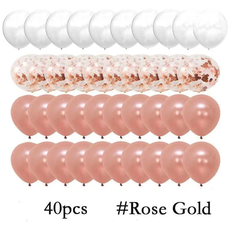 40Pcs/Set 12inch Mix Blue Rose Gold Confetti Latex Balloon For Birthday Baby Shower Wedding Balloons Party Decorations - Slobuy