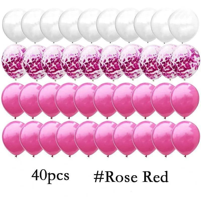 40Pcs/Set 12inch Mix Blue Rose Gold Confetti Latex Balloon For Birthday Baby Shower Wedding Balloons Party Decorations - Slobuy