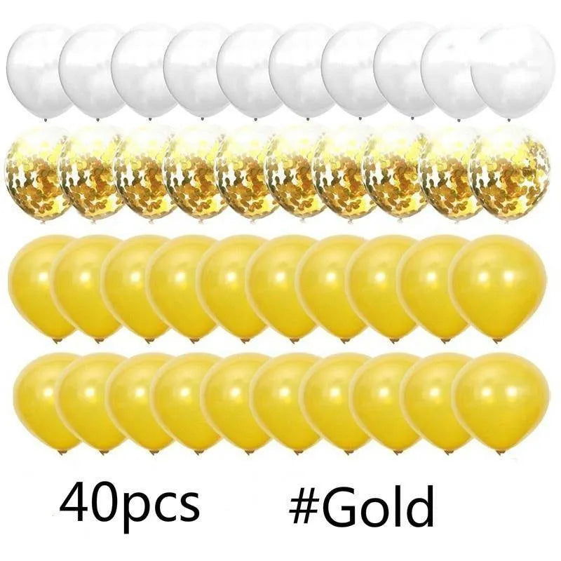 40Pcs/Set 12inch Mix Blue Rose Gold Confetti Latex Balloon For Birthday Baby Shower Wedding Balloons Party Decorations - Slobuy