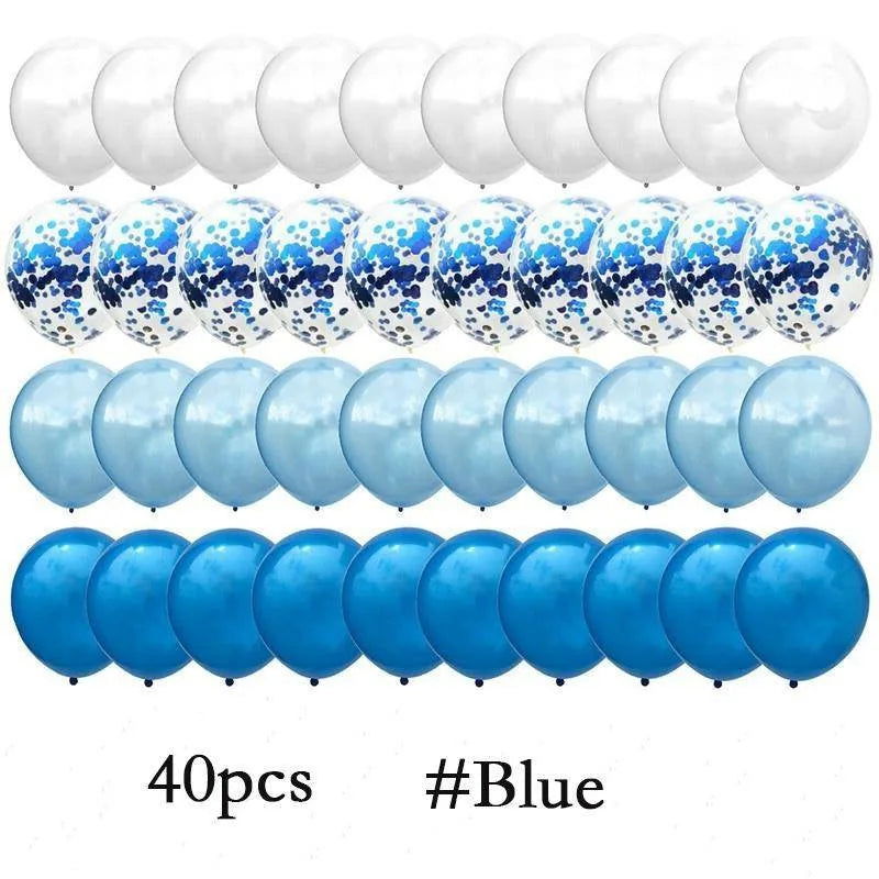 40Pcs/Set 12inch Mix Blue Rose Gold Confetti Latex Balloon For Birthday Baby Shower Wedding Balloons Party Decorations - Slobuy