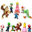 6Pcs/Set 4-7cm Super Mario Bros PVC Action Figure Toys Dolls Model Set Luigi Yoshi Donkey Kong Mushroom for kids birthday gifts - Slobuy