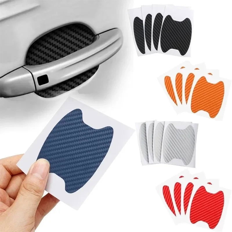4Pcs/Set Car Door Sticker Carbon Fiber Scratches Resistant Cover Auto Handle Protection Film Exterior Styling Car Accessories - Slobuy