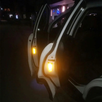 4PCS/Set Car Door Stickers Universal Safety Warning Mark OPEN High Reflective Tape For Auto Accessories Exterior Bike Helmet - Slobuy