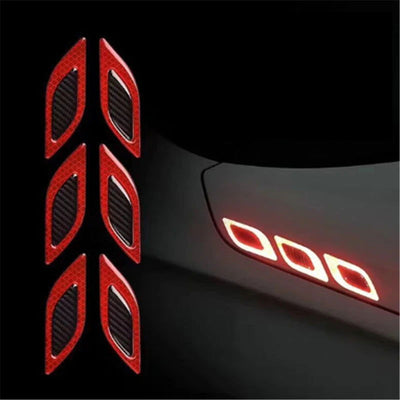 6pcs/Set Car Reflective Stickers Anti-Scratch Safety Warning Sticker for Truck Auto Motor Exterior Decorative Accessories - Slobuy