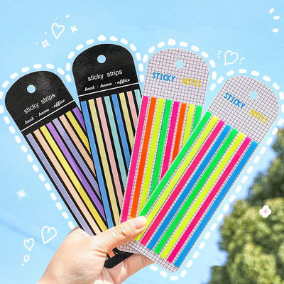 160Pcs/Set Color Stickers Transparent Fluorescent Index Tabs Flags Sticky Note Stationery Children Gifts School Office Supplie - Slobuy