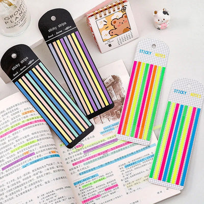 160Pcs/Set Color Stickers Transparent Fluorescent Index Tabs Flags Sticky Note Stationery Children Gifts School Office Supplie - Slobuy