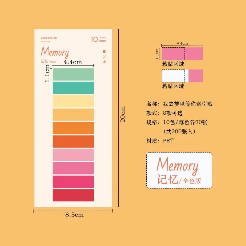 160Pcs/Set Color Stickers Transparent Fluorescent Index Tabs Flags Sticky Note Stationery Children Gifts School Office Supplie - Slobuy
