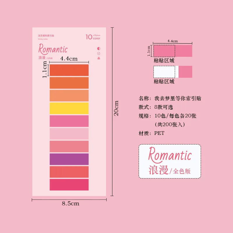 160Pcs/Set Color Stickers Transparent Fluorescent Index Tabs Flags Sticky Note Stationery Children Gifts School Office Supplie - Slobuy