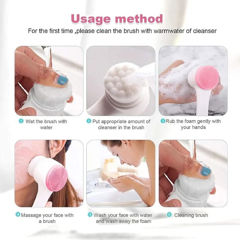 3Pcs/Set Facial Cleasing Brush Mask Brush Brush Cleansing Tool Set Women Girls Beauty Makeup Personal Skin Care Kit - Slobuy