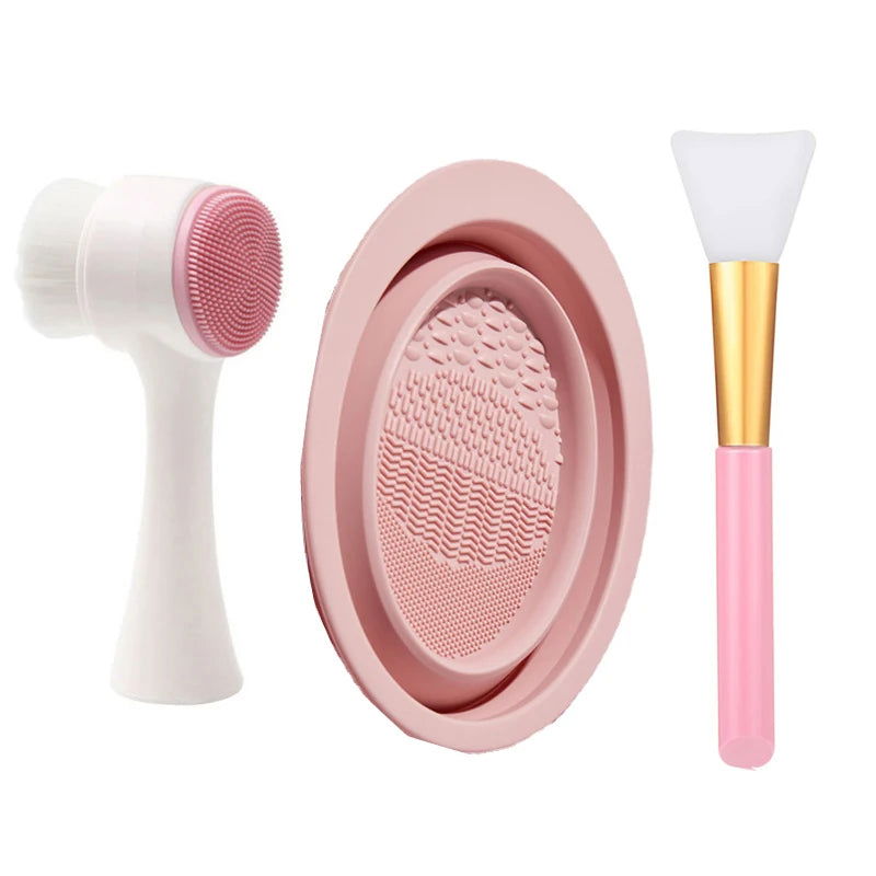 3Pcs/Set Facial Cleasing Brush Mask Brush Brush Cleansing Tool Set Women Girls Beauty Makeup Personal Skin Care Kit - Slobuy
