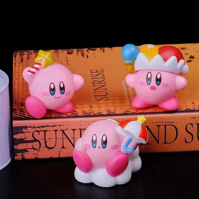 8Pcs/Set Games Star Kirby Anime Cute Cartoon Pink Kirby Mini Figure Decorative Collection Ornaments Toy For Children's Gifts - Slobuy