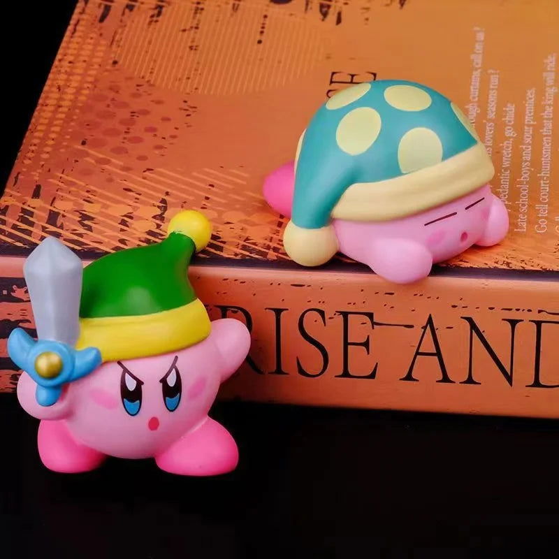 8Pcs/Set Games Star Kirby Anime Cute Cartoon Pink Kirby Mini Figure Decorative Collection Ornaments Toy For Children's Gifts - Slobuy