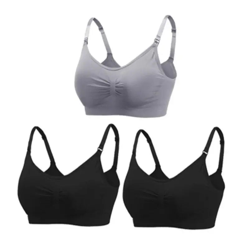 3pcs/Set High Quality Maternity Nursing Bras Cotton Breastfeeding Pregnant Underwear Seamless Large Size Breathable Bra Push Up - Slobuy