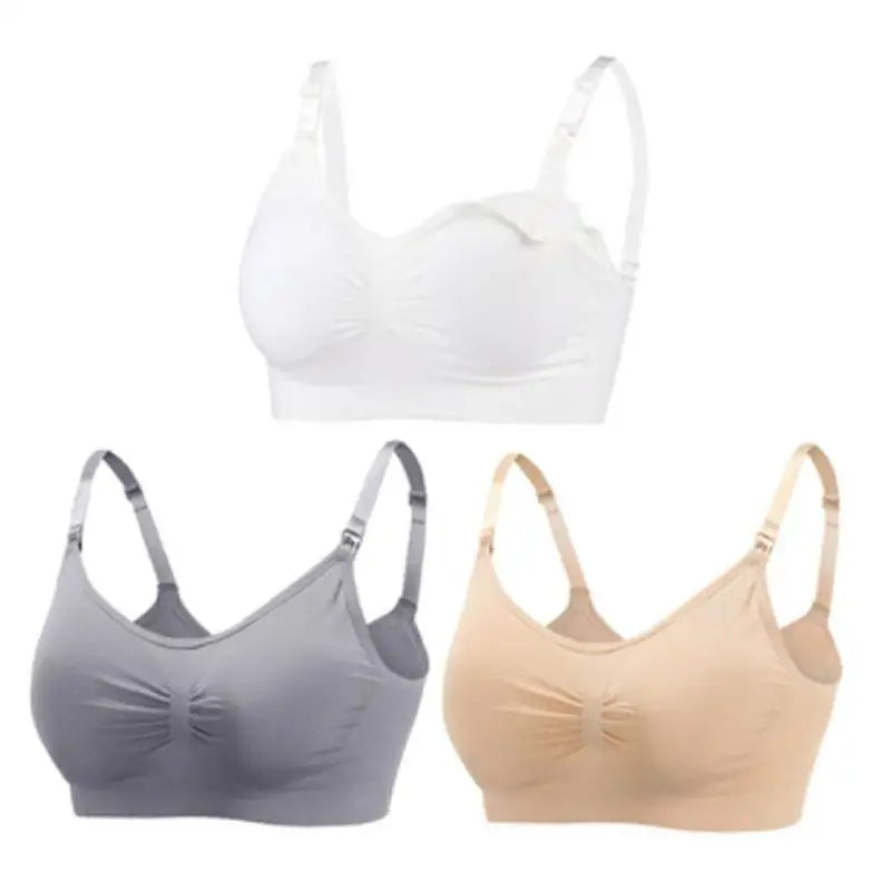 3pcs/Set High Quality Maternity Nursing Bras Cotton Breastfeeding Pregnant Underwear Seamless Large Size Breathable Bra Push Up - Slobuy