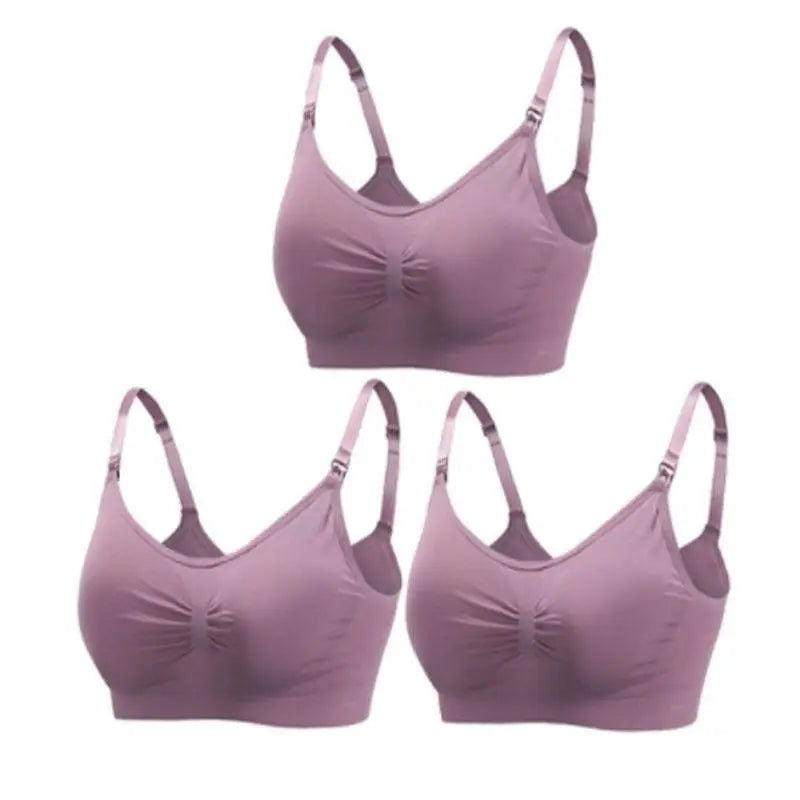 3pcs/Set High Quality Maternity Nursing Bras Cotton Breastfeeding Pregnant Underwear Seamless Large Size Breathable Bra Push Up - Slobuy