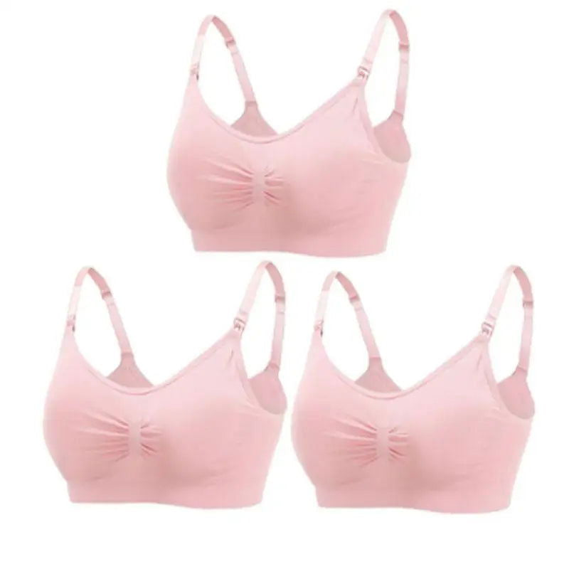 3pcs/Set High Quality Maternity Nursing Bras Cotton Breastfeeding Pregnant Underwear Seamless Large Size Breathable Bra Push Up - Slobuy