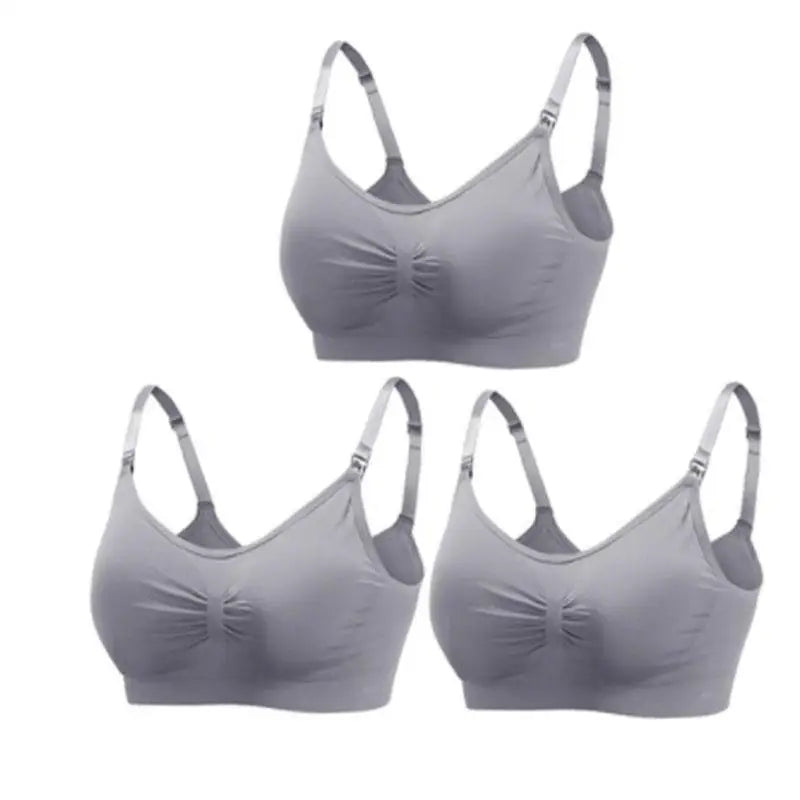 3pcs/Set High Quality Maternity Nursing Bras Cotton Breastfeeding Pregnant Underwear Seamless Large Size Breathable Bra Push Up - Slobuy