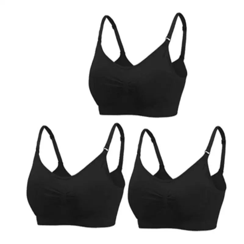 3pcs/Set High Quality Maternity Nursing Bras Cotton Breastfeeding Pregnant Underwear Seamless Large Size Breathable Bra Push Up - Slobuy