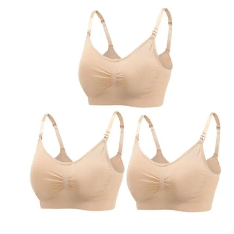 3pcs/Set High Quality Maternity Nursing Bras Cotton Breastfeeding Pregnant Underwear Seamless Large Size Breathable Bra Push Up - Slobuy