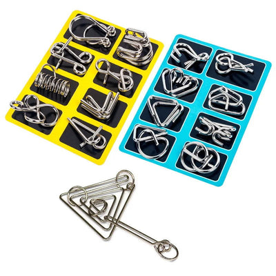 8pcs/Set Materials Metal Montessori Puzzle Wire IQ Mind Brain Teaser Puzzles for Children Adults Anti-Stress Reliever Toys Gifts - Slobuy