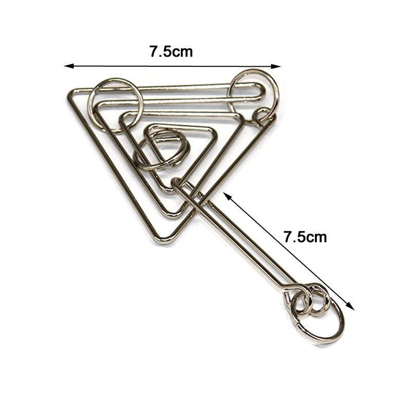 8pcs/Set Materials Metal Montessori Puzzle Wire IQ Mind Brain Teaser Puzzles for Children Adults Anti-Stress Reliever Toys Gifts - Slobuy