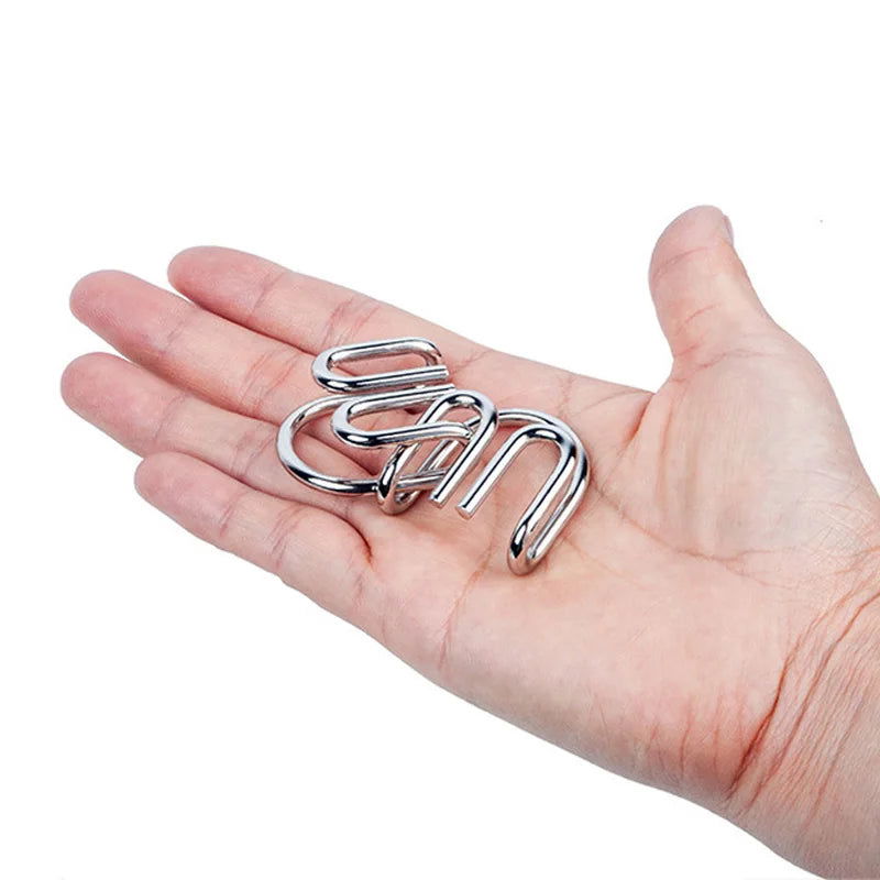 8pcs/Set Materials Metal Montessori Puzzle Wire IQ Mind Brain Teaser Puzzles for Children Adults Anti-Stress Reliever Toys Gifts - Slobuy