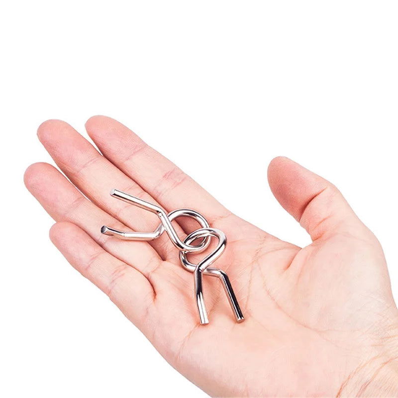 8pcs/Set Materials Metal Montessori Puzzle Wire IQ Mind Brain Teaser Puzzles for Children Adults Anti-Stress Reliever Toys Gifts - Slobuy