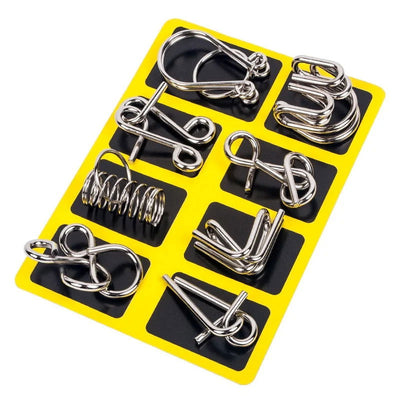 8Pcs/Set Metal Montessori Puzzle Wire IQ Mind Brain Teaser Puzzles Adults Interactive Game Reliever Educational Toys - Slobuy