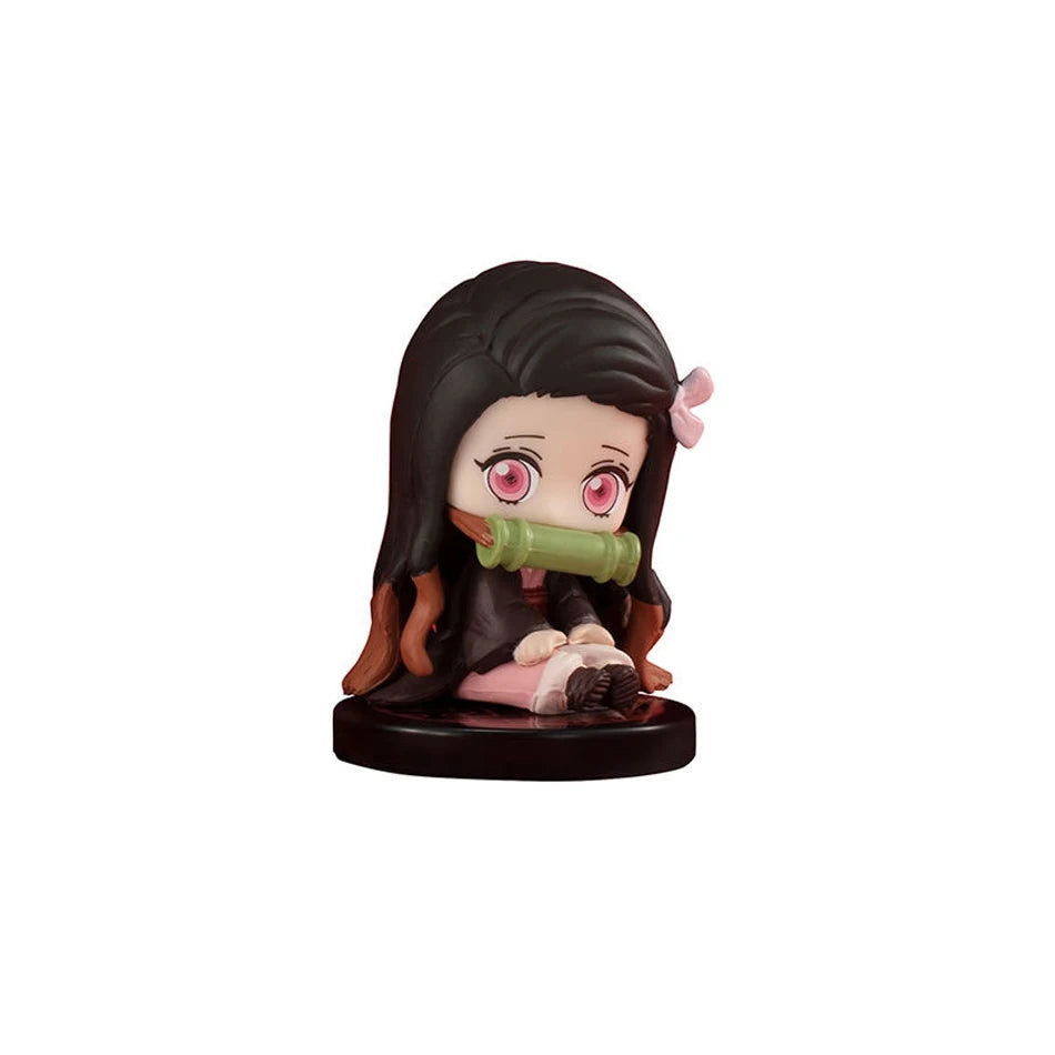 5 Style/Set Q Version Demon Slayer Sitting Ghost Doll Tanjiro Nidouzi Inosuke Zenizu Figure Action Figure Movie Model Toys Doll - Slobuy