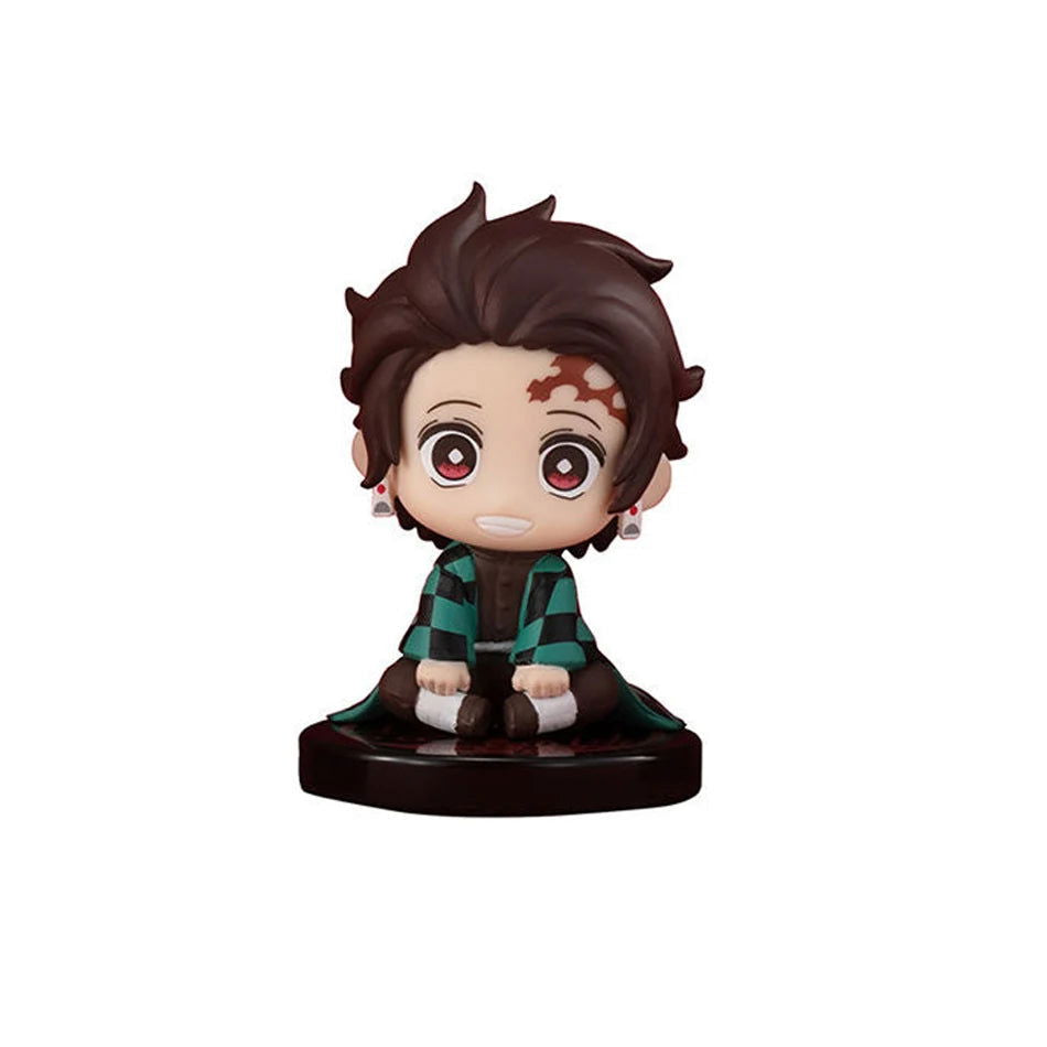 5 Style/Set Q Version Demon Slayer Sitting Ghost Doll Tanjiro Nidouzi Inosuke Zenizu Figure Action Figure Movie Model Toys Doll - Slobuy