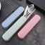 4Pcs/Set Travel Camping Cutlery Set Portable Tableware Stainless Steel Chopsticks Spoon Fork Steak Knife with Storage Case - Slobuy